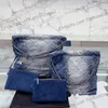 Klasyczne dżinsowe kołdry 22 torby zakupowe starzejące się srebrne metalowe sprzętowe matelasse torebki ramię duże