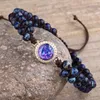 Charm Bracelets Reiki Healing Natural Stone Rope Wrap Royal Blue Opal Emperor Empire Turquoises Bangles For Women Girls Friendship