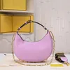 Mujer Praphy Bolso para axila Media luna Hombro Bolsos bandolera Cuero genuino Patrón de cocodrilo Inferior Letras de moda Correa ancha Blac269L