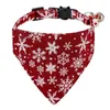 Colliers pour chiens doux collier de noël pour animaux de compagnie taille réglable Anti-casse flocon de neige collier de noël cloche pendentif chat fournitures