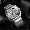 Montres hommes Top marque de luxe automatique montre mécanique pour hommes or maille transparente en acier montre-bracelet squelette