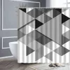 Shower Curtains 3D Geometric Pattern Shower Curtains Black White Gray Splicing Simple Nordic Decor Bathroom Curtain Sets With Hooks Bath Screens 230322