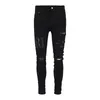 Männer Jeans Street Fashion Dunkelblau Elastische Ripped Stretch Skinny Hosen Marke Patch Designer Hip Hop Hosen Hombre 230322