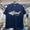T-shirts pour hommes Shark lettrage imprimé t-shirt baggy chemise T230321