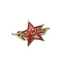 Brooches Antique Crafts Soviet Red Star Socialist Sickle Hammer Symbol Commemorative Medal Brooch