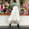 Faldas mujer vestido blanco cintura alta escuela malla Harajuku estilo coreano Maxi falda para adolescentes 2023 primavera vestidos elegantes