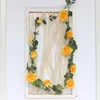 Kwiaty dekoracyjne sztuczna róża girland winorośl Symulacja jedwabne zielone rośliny ślubne wiszące rattan domowe centrum handlowe
