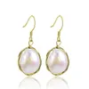 Dangle Earrings 925 Sterling Silver Baroque Pearl Drop For Women Girls Fashion Handmade Wire Hook 2023 Jewelry Gift