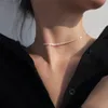 Hanger kettingen 2022 Nieuwe populaire zilveren kleur zachte sprankelende sleutelbeen ketting choker ketting voor vrouwen fijne sieraden bruiloftsfeest cadeau z0321