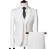 Men's Suits Blazers Jacket Vest Pants Men's Suit Three-piece Suit Solid Color Slim-fit Boutique Business Fashion Men's Clothing Suit Set 230322