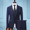 Herrenanzüge Blazer hochwertige Blazer-Weste-Hosen für Männer in britischer Stil Elegant Fashion Simple Business Party lässig Gentleman 3-teilige Anzug 230322