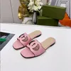 Damen ineinandergreifende Ausschnitt-Slide-Designer-Sandalen, Leder-Slipper, flache Slides, Mädchen-Mode-Gummi-Sandale, Sommer-Strand-Flip-Flops, große Größe 35–44