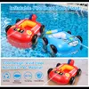 US Stock Pool Float for Kids Car Shape Inflatable Seat Car Boat with Squirt Water Gun Ride on Raft Toy for Baby Children Summer Beach Pool Party BDQCQJNWMM