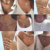 Anhänger Halskette Neue Boho Gold Farbe Schlangenkette Kristall Sternmond Sonnenkette Halskette für Frauen Vintage mehrstufige Punk dicke Ketten Schmuck Z0321