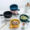 Bowls Capacity Microwave Oven Safe For Fruit Cereal Dessert Ceramic Solid Color Kitchen Supplies Tableware Salad Bowl