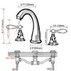 Badrumsvaskar kranar antika röda koppar mässing däck monterade dubbla handtag utbredda 3 hål bassäng kran blandare vatten tappar mrg082