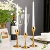 Portacandele Candeliere in oro Decorazione di nozze di lusso Stand per feste di Natale Porta bastoncini per la casa Romantico a lume di candela