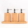 Aufbewahrungsflaschen, Bambus-Lotionsflasche, umweltfreundlich, aus Holz, El-Duschgel/Handseifen-Set, kreative Shampoo-Presse