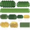 Decorative Flowers Artificial Tropical Palm Leaves Green Gold Plant Jungle Party Decoration Summer Wedding Birthday Table Setting