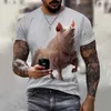 T-shirts voor heren 2022 Zomer T-shirts Populaire nieuwigheid Animal Pig 3D Print T-shirt Funny Pigs Casual Top Ademende en comfortabele SOF T-shirt Men W0322