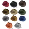 Berets Fashion zamsz tkaniny zachodnie kowboj czapki retro rancher szeroki rdzeń jazz ochrona przed słońcem Prezent Letni prezent dla mężczyzn kobiet oliv22