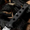 Promotion 10ACXC Couteau pliant AUS10A Lame en satin / oxyde noir Griv-Ex Poignée en tôle d'acier inoxydable Survival Tactical Folder Knives with Retail Box