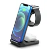 Avtagbar trådlös laddare 3 i 1 Laddning av Staion Fast Charge Stand Dock Compatible med Apple Watch/iPhone/AirPods Samsung Watch/Phone/Earbuds