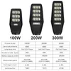 Solar Street Lights Outdoor, 100W 200W 300W High Brightness Dusk to Dawn LED Lamp, with Remote Control, IP65 Waterproof for Parking Lot, Yard Now Oemled
