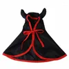 Cat Costumes Halloween Pet Cute cosplay Vampire Cloak Cap z rogami Kitten Puppy Cape Party Festival Kawaii Ubrania