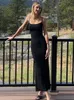 Party Dresses Satin Slip Sleeveless Backless Slim Sexy Maxi Dress 2023 Spring Women Y2K Concise Bodycon Elegant Clothing Y2303