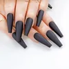 FALSE NAILS 20 PCS/SET MACOFFIN FAKEL CANDY FÄRG Lång balett Full Cover Diy T-formad Press på Nail Art Manicure Tools