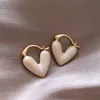 S3535 Fashion Jewelry Retro Enamel Heart Dangle Earrings For Women Love Hearts Buckle Earrings