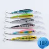 1 Uds. Cebo Jerk Minnow, señuelo de pesca, cebo de plástico duro, señuelos artificiales, Lucio de lubina, Wobbler ABS para anzuelos, cebo de manivela, ojos 3D