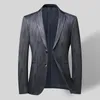 メンズスーツブレザー高品質のブレザーメンズブリティッシュスタイルのビジネスウェアビジネスカジュアルエレガントファッションハイエンドシンプル紳士スーツジャケット230322