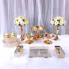 Bakeware Tools 8pcs-13pcs Mirror Wedding Decoration 3 Tier Cupcake Display Gold Metal Cake Stand Stand Stand