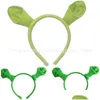 Autre maison jardin Halloween Moq50pcs cerceau de cheveux Shrek épingle à cheveux oreilles bandeau tête cercle fête costume article Masquera Dhf73