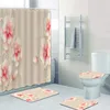 Tende da doccia Elegante bouquet di fantastici fiori bianchi Tenda da doccia in stile 3D Tenda da bagno con tappeto da bagno Set di tappeti Decorazioni per la casa floreali 230322