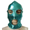 Kostymtillbehör halloween masker cosplay dräkter glänsande metallmask öppna ögon och mun vuxna unisex zentai kostymer festtillbehör