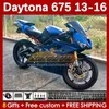 Kit de carenagem de motocicletas para Daytona 675 675R 2013 2014 2015 2016 Bodywork 166no.112 Daytona675 Body Daytona 675 R 13 14 15 16 2013-2016 OEM Moto Fairings Factory Blue Blue Factory Factory