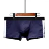 Underpants Mens Casual Boxer Briefs Sport Panties Youth Man Patchwork Color Knickers Boys Trunks Bulge Pouch Underwear