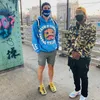 Erkek Hoodies Sweatshirts INS CPFM Feidong Köpük Gök Mavisi Peluş Kapşonlu Kazak T230322