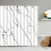 Duschgardiner svart guldgrå vit marmor randig tryckd dusch gardin minimalistisk design badrumstillbehör Vattentät dekorativ skärm 230322