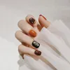 Künstliche Nägel, wunderschöne, zarte Strass-Perlen, sanftes Temperament, kurze japanische Nagelkunst-Ornamente