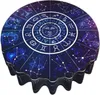 Table Cloth Zodiac Wheel Star Sign Round Tablecloth 60 Inch Washable Polyester Water Resistant Spill Proof Cover Decor