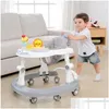 Baby Walkers Walker With 6 Mute Rotating Wheels Anti Rollover Mtifunctional Child Seat Walking Aid Assistant Toy Drop Delivery Kids Dhz7Q