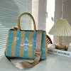 20242023 Fashion Totes Bag Letter Shopping Bags Canvas Designer Women Straw Knitting Handbags Summer Beach Shoulder Large Casual Tote