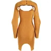 Casual Dresses Bodycon Autumn Sweater Dress Women 2023 Strecked Stretch Two Piece Reversible Sheath Mini Tight Sexy