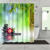 Douchegordijnen landschap kreek bamboe stenen douche gordijnen badkamer gordijnen frabisch waterdichte meeldicht polyester badgordijn 180x180 cm 230322