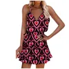 Casual Dresses Summer Woman Short V-neck Pullover Printed Suspender Dress Sleeveless Female Mini Femme Robe Sexy