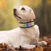 Dog Collars Wide Collar Bling Rhinestone Pet Reflective Leather Dogs Adjustable For Medium Large Accessories